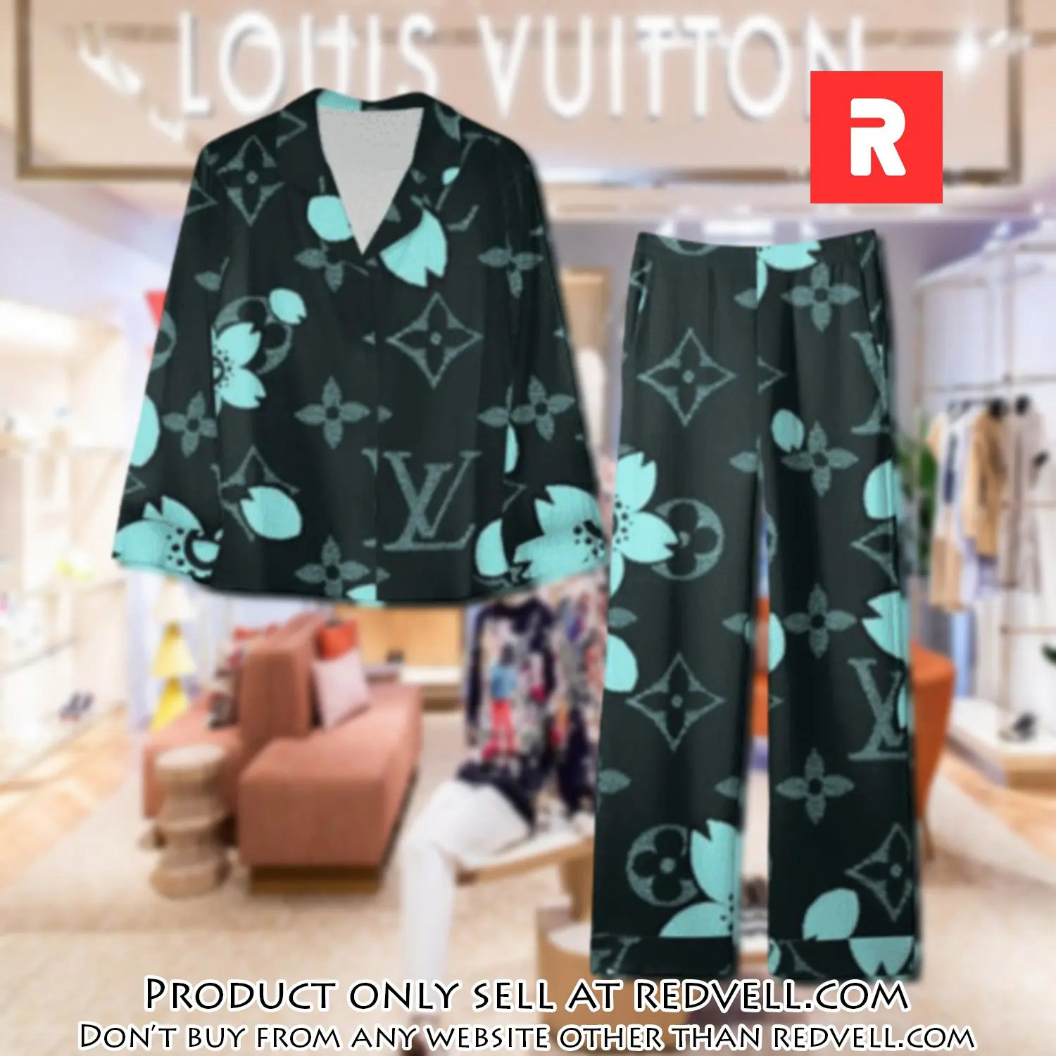 Trending luxury lv satin pajama set pjs1082 rv5534342